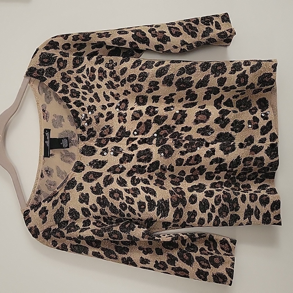 Leopard print thin cardigan